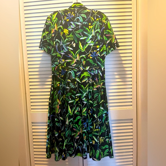 🦚HP🦚Jason Wu Pleated Floral Cotton Poplin Dress - Picture 4 of 8